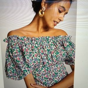 Anthropologie Banjanan Off-The-Shoulder Blouse